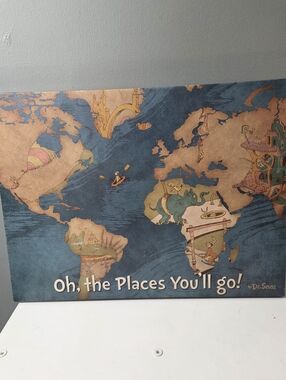Oh, The Places You Go! Dr. Seuss Print Art Hanging 1991 Chase Art Co. Chicago IL